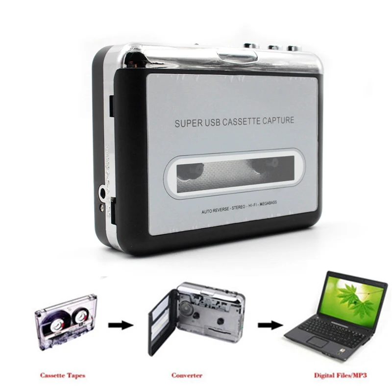 Лента к ПК Супер USB Cassette to MP3 записывать аудио музыкальный проигрыватель CD