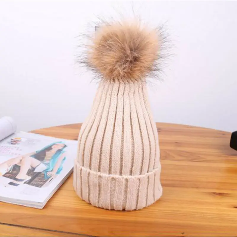 Для маленьких мальчиков и девочек Детские однотонные помпон из искусственного