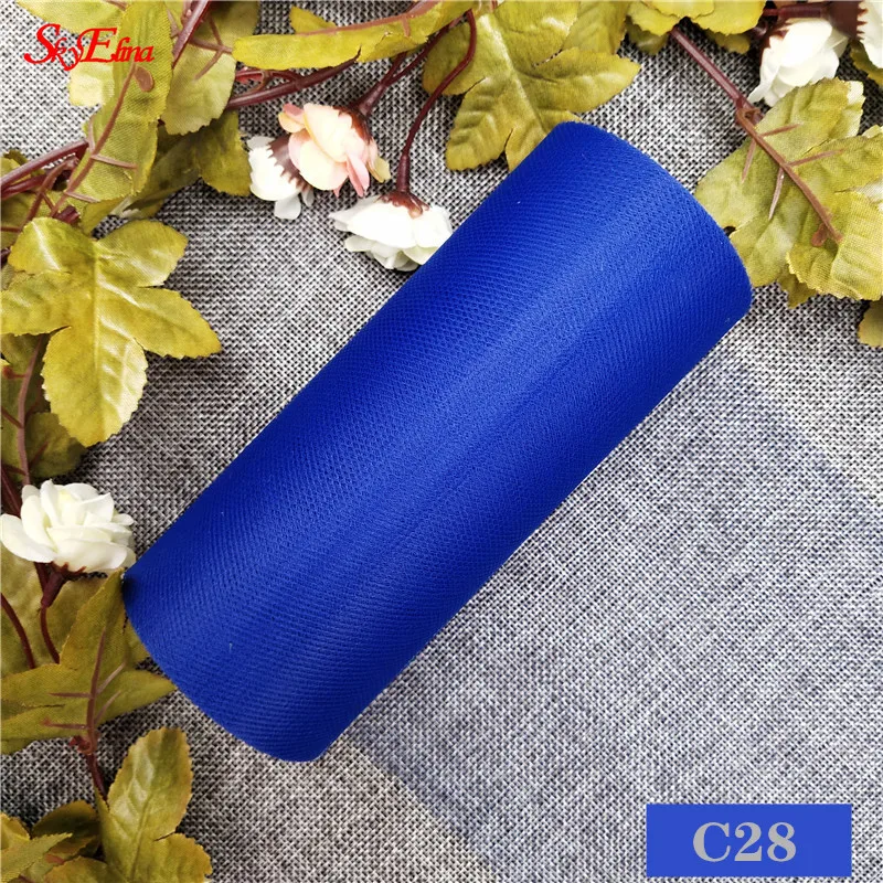 C28 Dark Blue Белый розовый синий тюль рулонная катушка пачка 25 ярдов стол Сделай Сам юбка День рождения Свадебная вечеринка украшения Тюль органза в рулоне поставки 6Z - Цвет: C28 Dark Blue