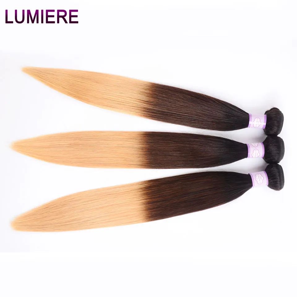 Lumiere волосы бразильские прямые переплетения пучки 100% человеческих волос