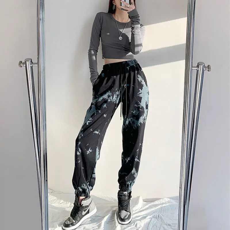 

Spring And Summer Tie-Dye Female Students Trend All-Match Casual Pants, Small Tall And Thin Harem Pants
