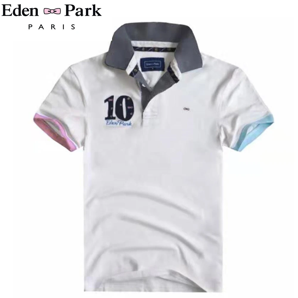 Новинка г. Eden Park Polo летние мужские рубашки с коротким рукавом Дышащие анти-пиллинг брендовые поло hombre Размер S-2XL