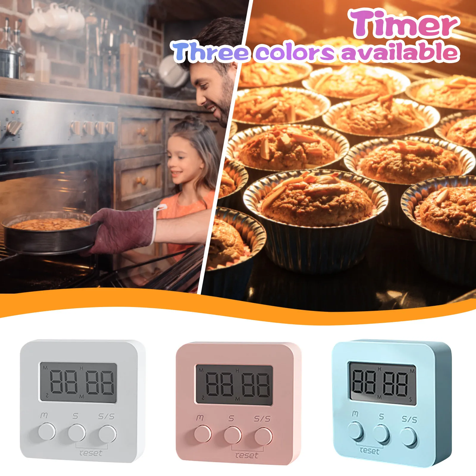 

New Mini Student Timer Reminder Magnetic Back Timer Meter Kitchen Baking Countdown Loud Alarm Clock Multifunctional Timer