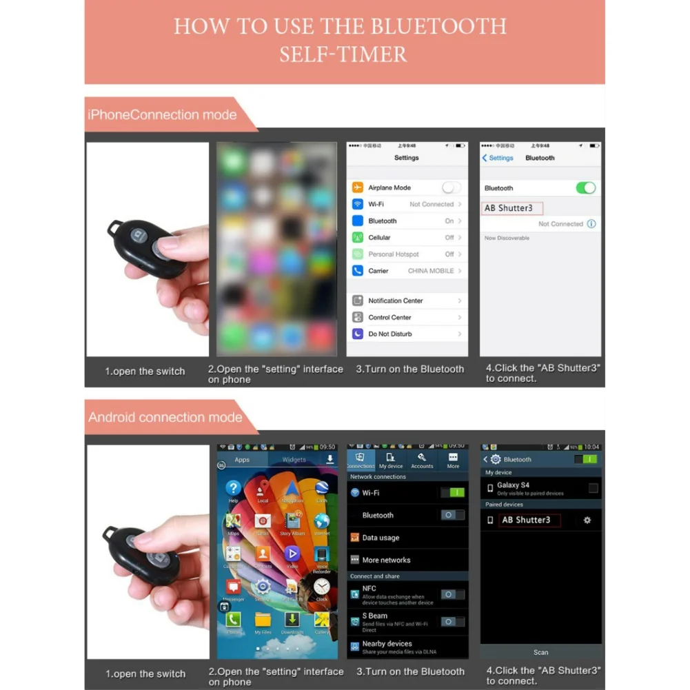 Универсальный Беспроводной Bluetooth мобильный телефон Камера дистанционного