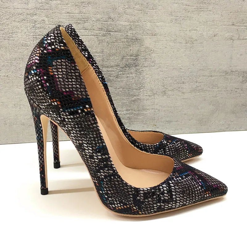 

Туфли женские на высоком каблуке 12 см, элегантные вечерние туфли с принтом, брендовая модная обувь на очень высоком тонком каблуке (8 см ввер...