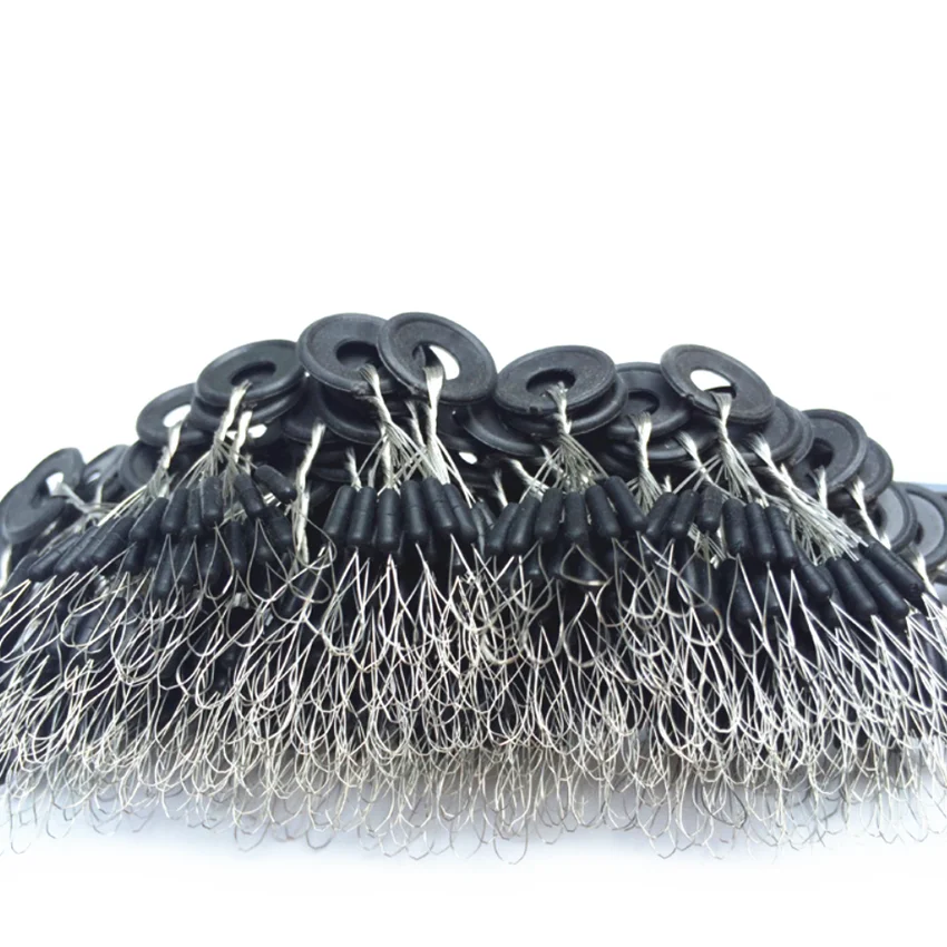 

6 in1 Cylindrical M Black Rubber Stopper Fishing Bobber Float Space Bean Stopper Folat Line Stoppers Bobber Stops Fishing Bobber