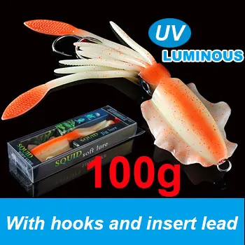 SUNMILE Рыбалка мягкие приманки 20 г/60 г/80 г/100 г/120 г/150 г 15cmm/20 см Световой/УФ-приманок рыболовных приманок для рыбалки в море воблер - Цвет: 20cm100g