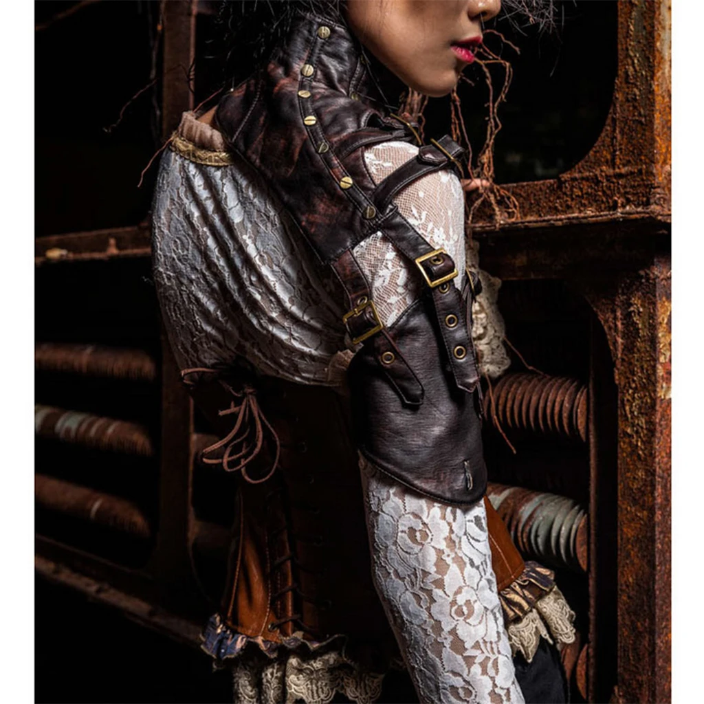 

Women Mens Steampunk Accessories Leather Armlet Armband Shrug Punk Leather Costume Party Cool Accessory