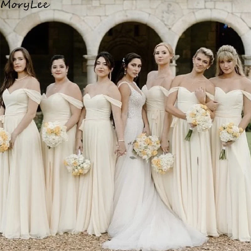 Bridesmaid Dresses Off The Shoulder A-Line Chiffon Pleated Bridesmaid Dresses With Zipper Wedding Party Bridesmaid Dresses Bridesmaid Dresses Off The Shoulder A-Line Chiffon Pleated Bridesmaid Dresses With Zipper Wedding Party Bridesmaid Dresses