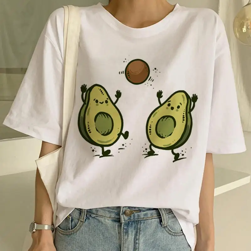 Новая футболка с авокадо Vegan Женская Футболка Harajuku Kawaii коротким рукавом Vogue 90 s
