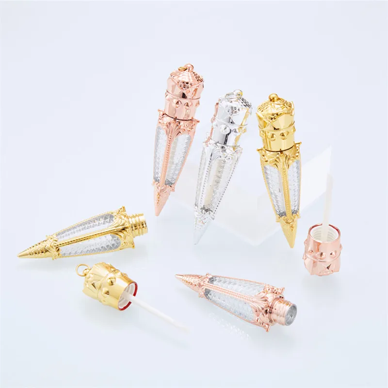 

10/30/50pcs 5ML Empty Wands Shape Plastic Lip Gloss Tube, Beauty Clear Queen Lipgloss Container, Carrot Wands Lipstick Bottle