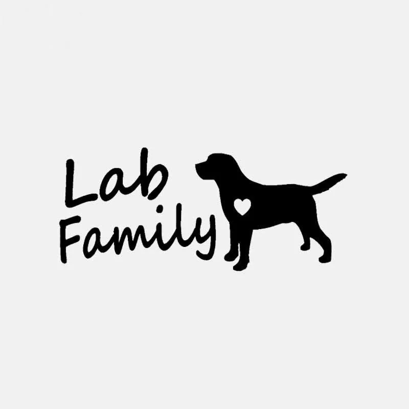 

14CMX6CM Lab Family Labrador Mom Dog Vinyl Decal Car Sticker Labradoodle Gift Black/Silver