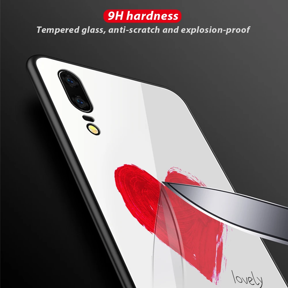 Чехол из закаленного стекла для Huawei P50 P40PRO P20Lite Mate20Lite с защитой от падения цветной