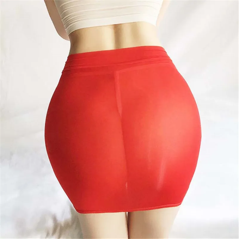 

sexy skirt 2020 Ice silk Transparent ultrashort Tight Buttocks High waist Nightclub mini skirts womens jupe femme faldas korean