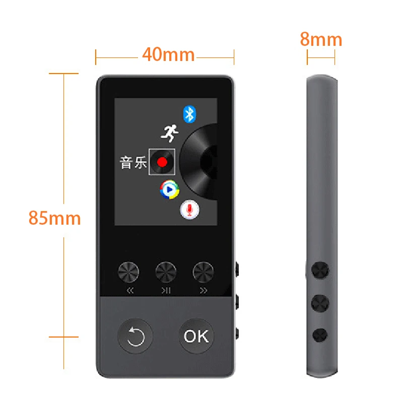 8G Спортивный Bluetooth музыкальный Mp3 со встроенным bluetooth плеером с шагомером и