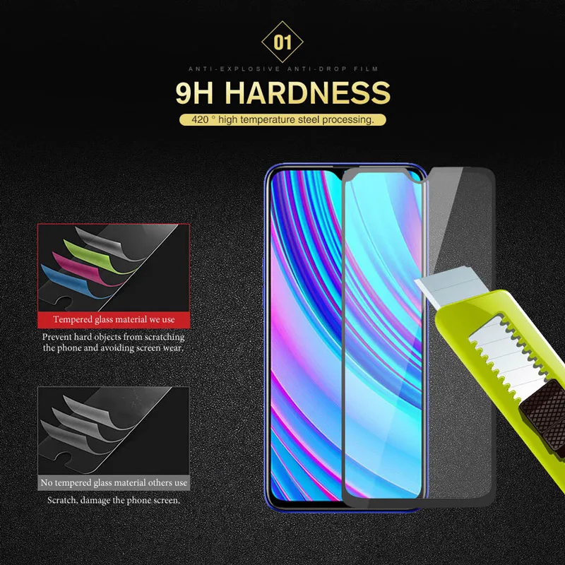 FQYANG 2 шт 9H полное закаленное стекло экрана для Realme U1 C1 2019 анти всплеск Защитное OPPO