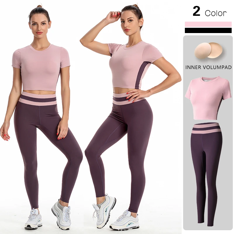 

Комплект летней одежды для семьи, одежда для женщин ансамбль женский костюм для занятий фитнесом в тренажерном зале из спортивной одежды ле...