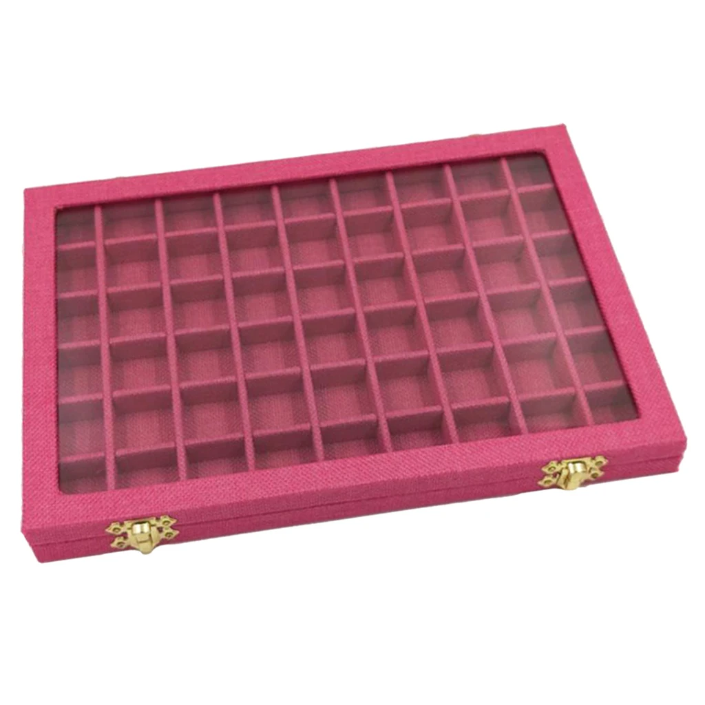 

1 Piece Jewelry Tray 54 Grids Transparent Lid Jewelry Tray Showcase