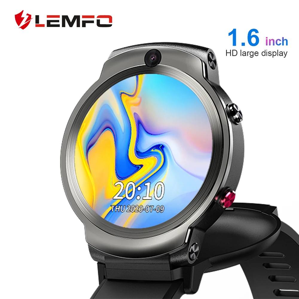 Смарт часы LEMFO LEM13 мужские/женские 1 6 дюйма 3 + 32 ГБ LTE 4G Sim GPS Wi Fi Android 7 1|Смарт-часы| |