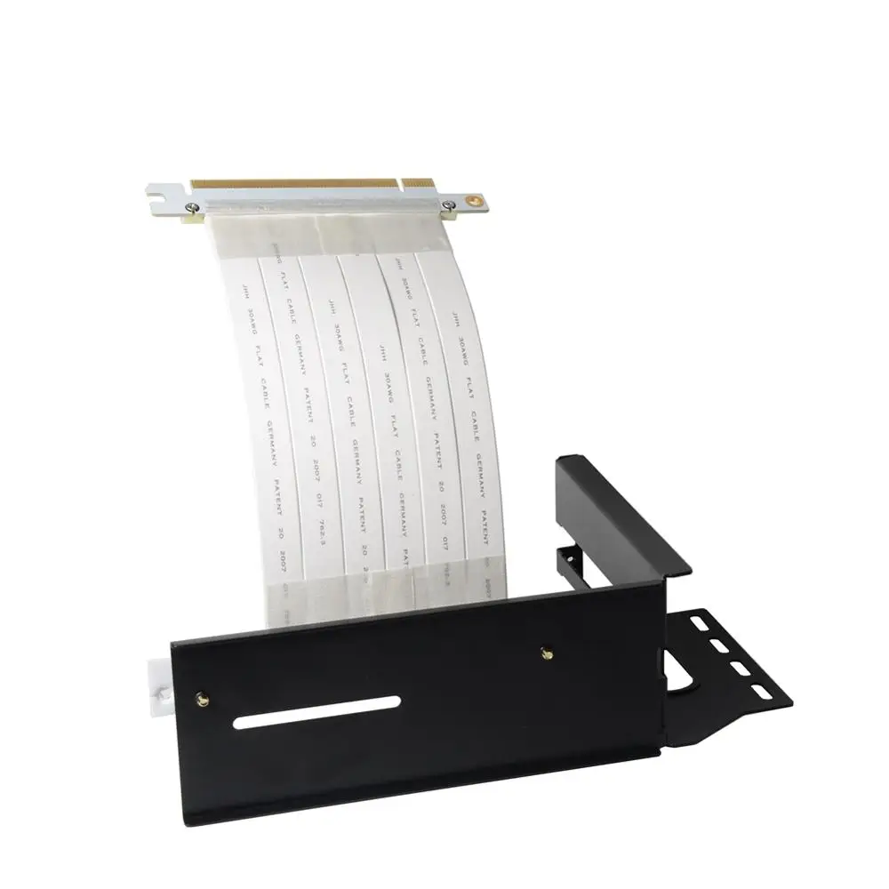 Черный вертикальный кронштейн для видеокарты PCIe x16 держатель GPU + белый