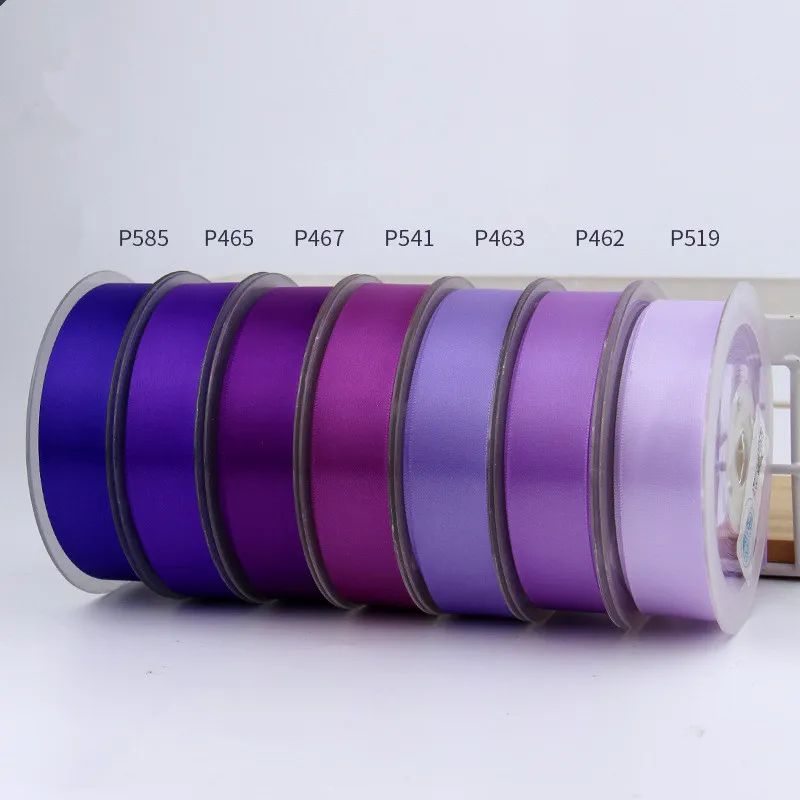 

100yards 6/9/15/19/25/38/50mm Single Face Satin Ribbon Purple sSeries for Party Wedding Decoration Handmade Rose Flowers Belt