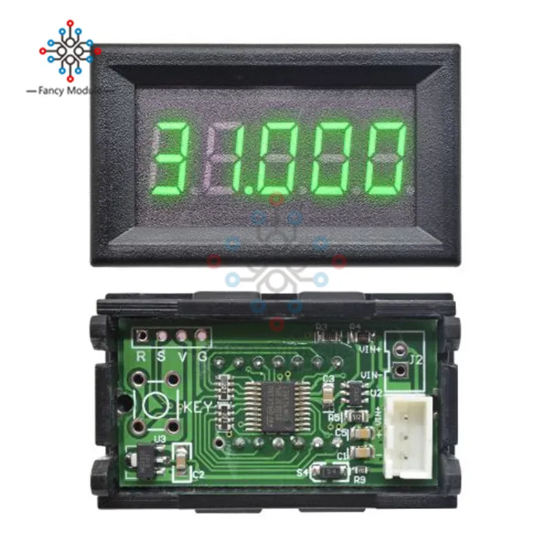 0 36 &quot5 цифр Напряжение детектор Панель метр 3 проводов Мини Автомобильный