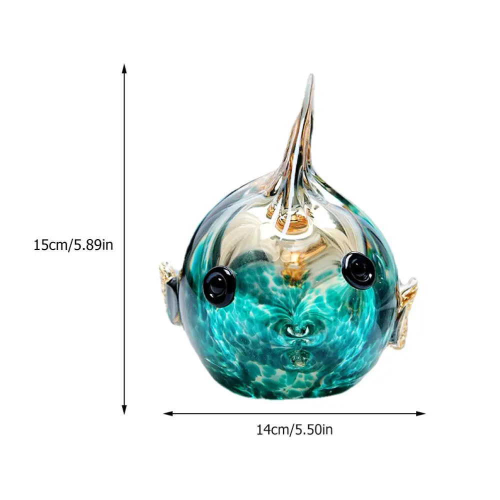 

1Pc Nordic Bubble Fish Adornment Desktop Decor Glass Craft Blue