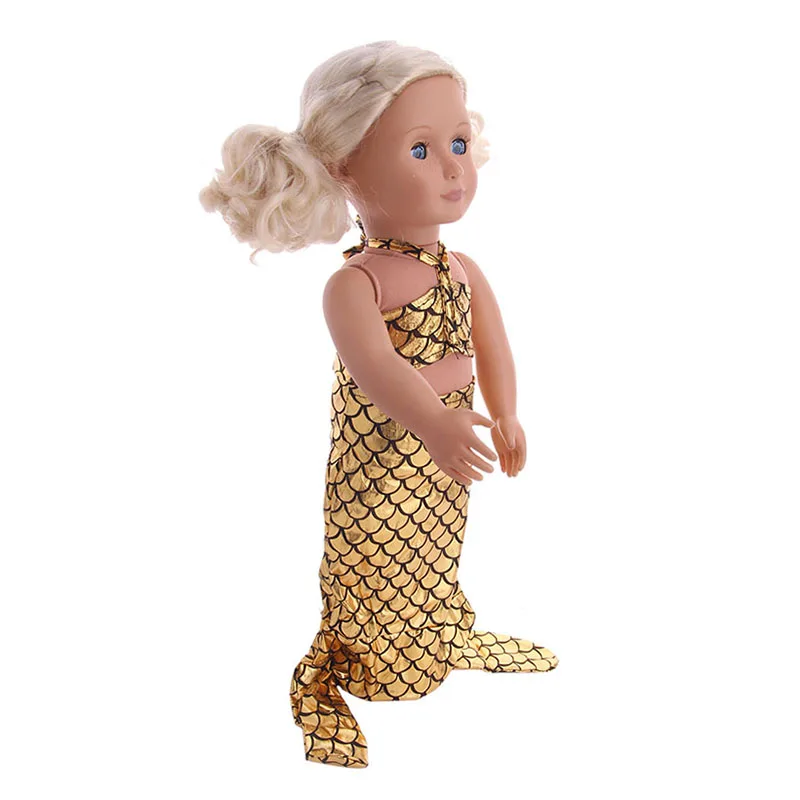 Сказочной русалки блестящей текстурой для 18 дюймов куклы и 43 см ухода за ребенком