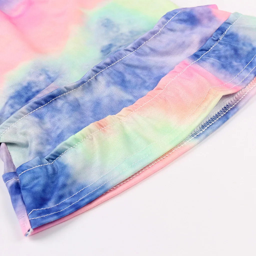 

Woman tshirts Fashion O-neck Socket T shirt Loose Printing Tie-Dyed Short Sleeve T-shirt Plus Size Tops