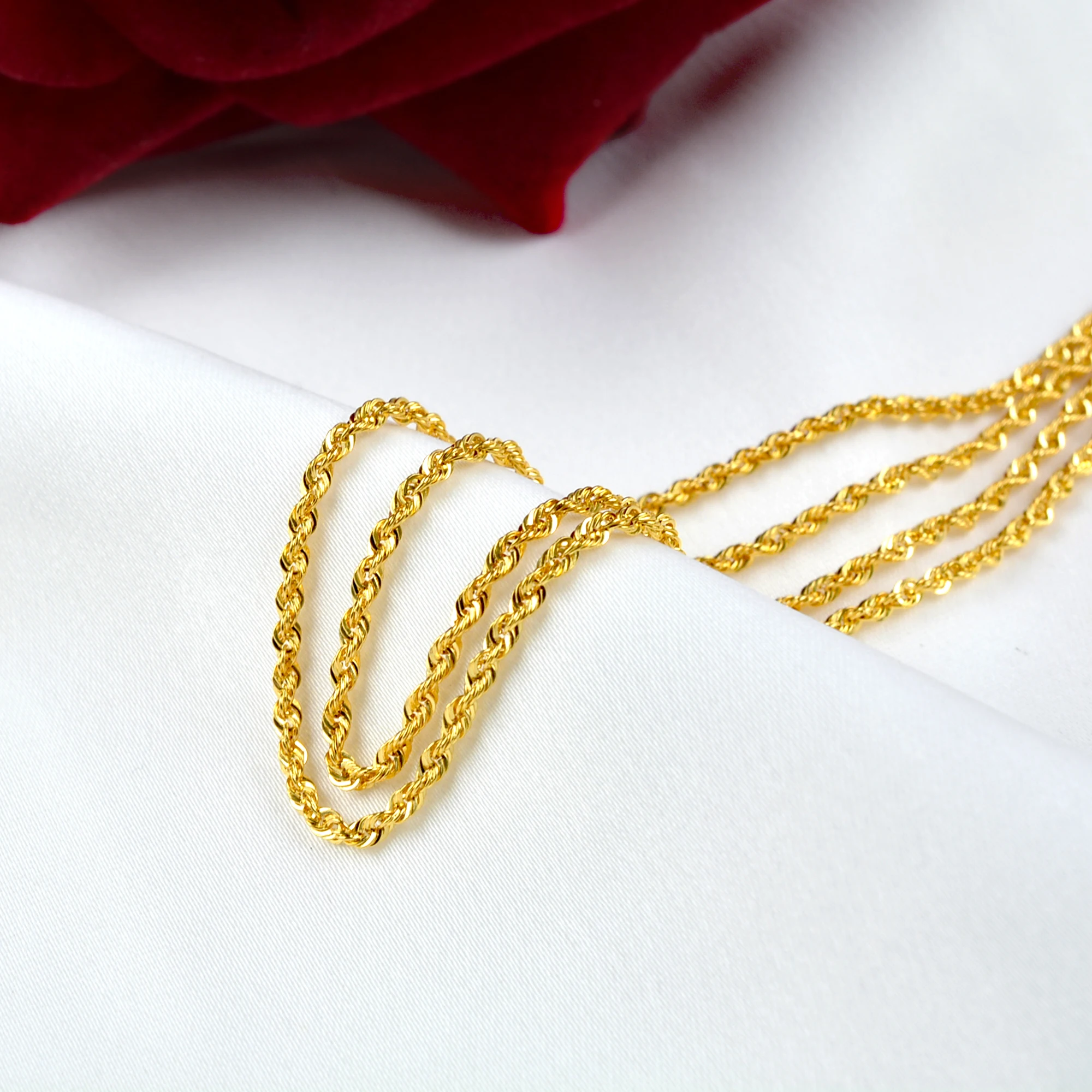 Цепочка женская из чистого золота 18 карат с подвеской-кулоном X504 | Украшения и