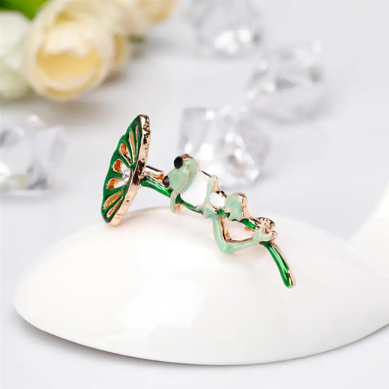 2 шт. женская брошь в форме лягушки листа лотоса нагрудная тканевые аксессуары