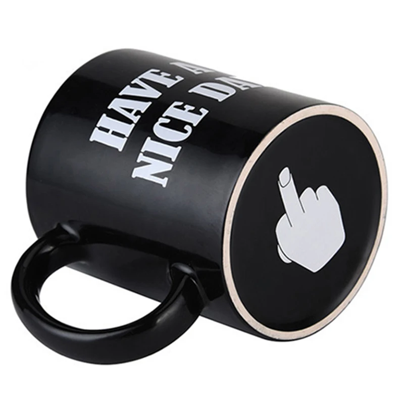 

Creative Have a Nice Day Coffee Mug Middle Finger Funny Cup for office Coffee Milk Tea Cups porcelain personality Novelty Gifts