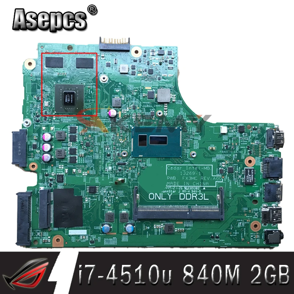 Для DELL 3442 3542 материнская плата портативного компьютера с i7-4510u Процессор 840 м 2 Гб