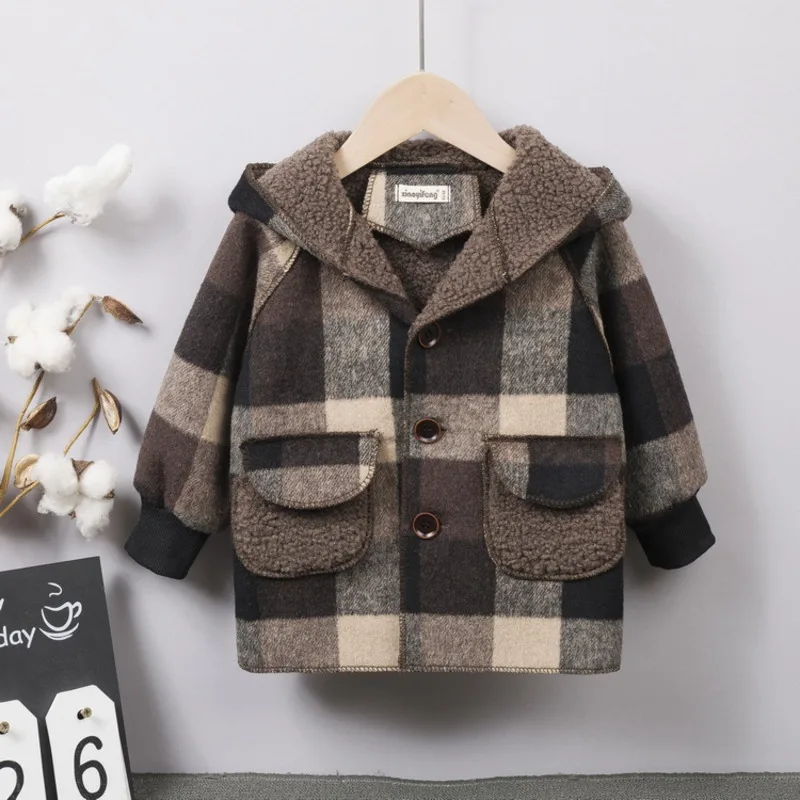 New Winter Children Thicken Clothes Baby Boys Girls Cotton Hooded Jacket Autumn Kids Toddler Fashion Coat Infant Casual Costume