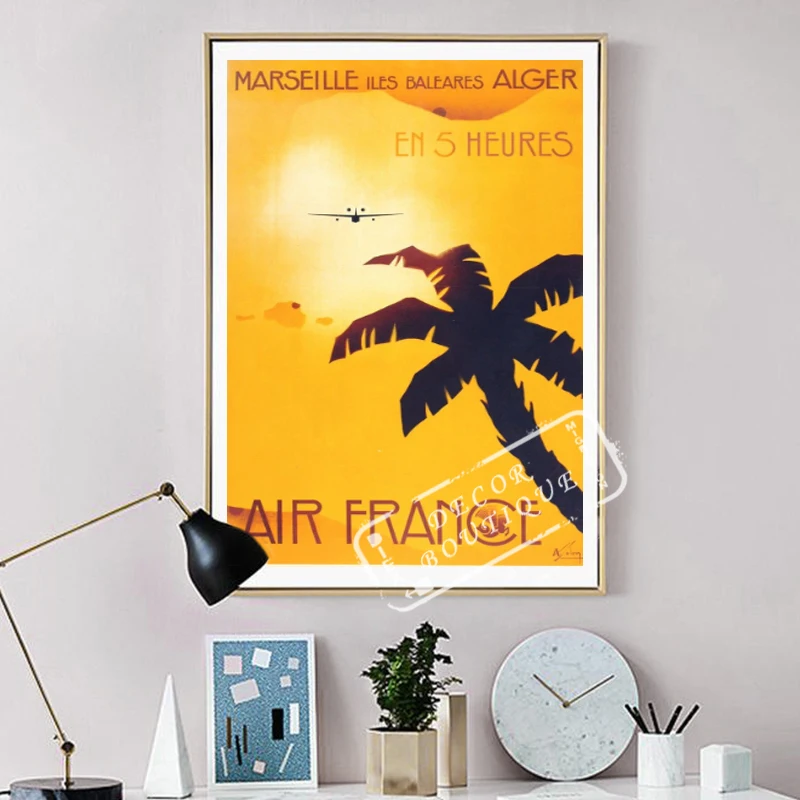 Pop Fly to Africa Air France Vintage Retro Travel Kraft плакат декоративный DIY Настенная Наклейка Home Bar
