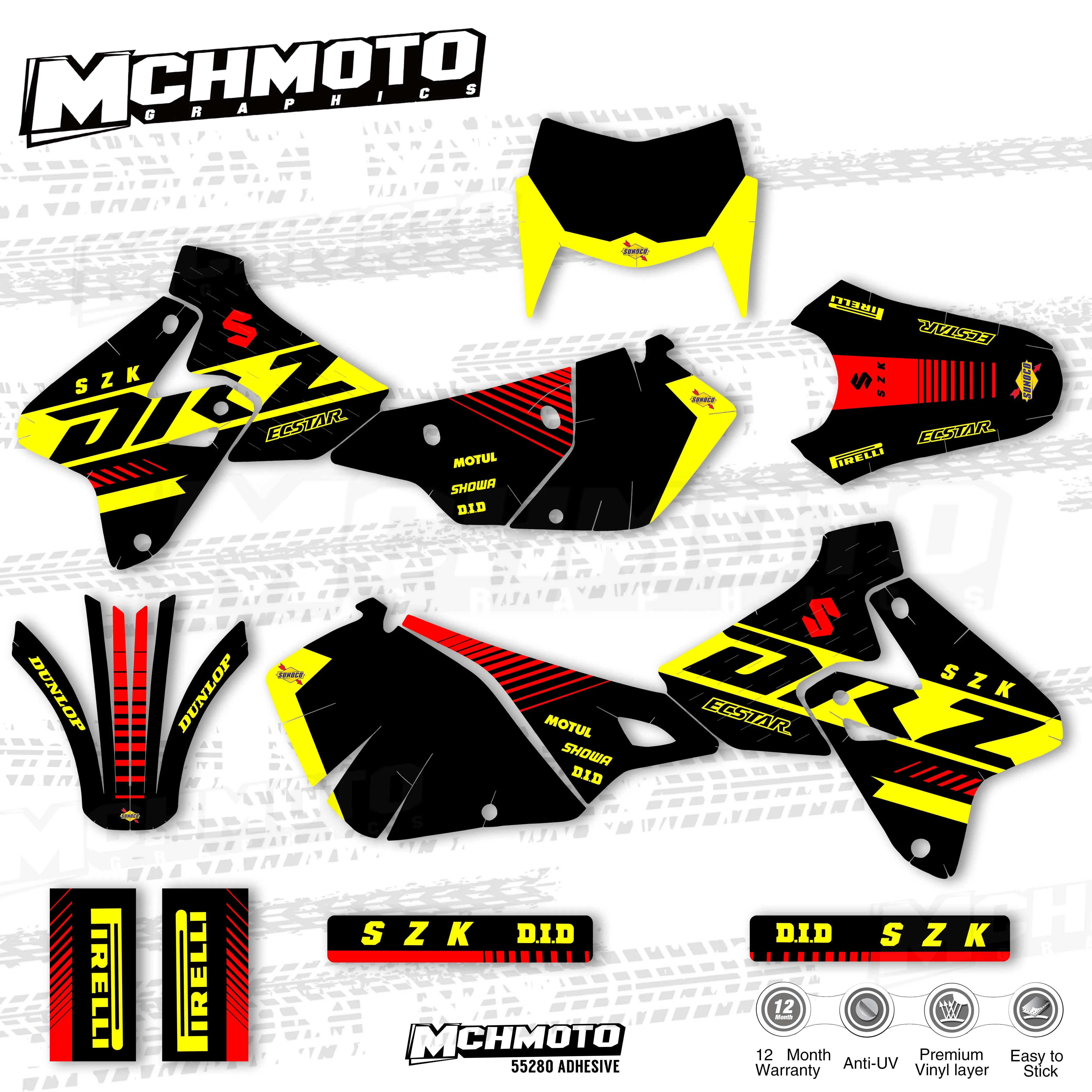 Наклейки MCHMFG с полным графическим рисунком наклейки на задний план мотоцикла имя