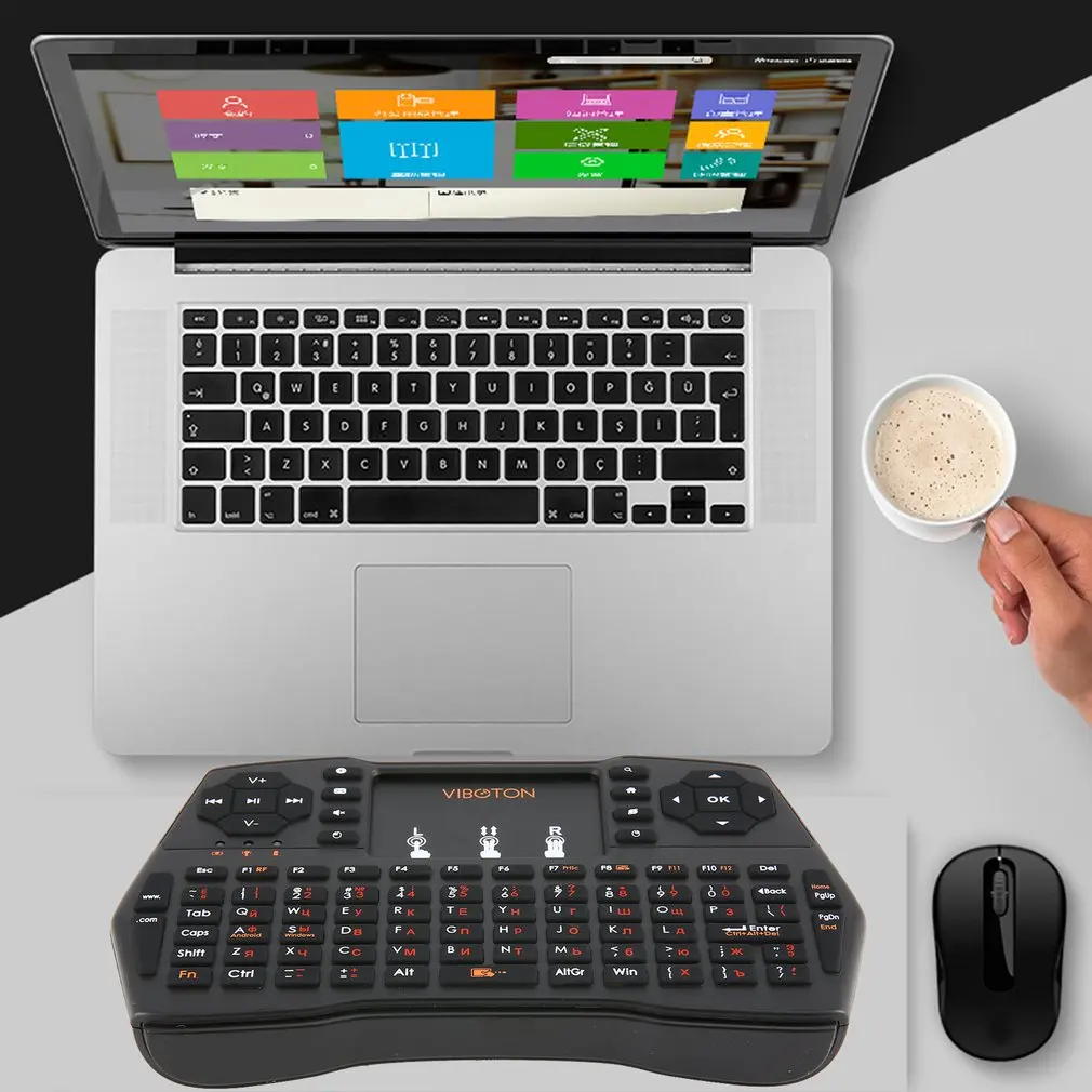 Профессиональная I8 Plus мини клавиатура 2 4G Беспроводная воздушная мышь подсветка