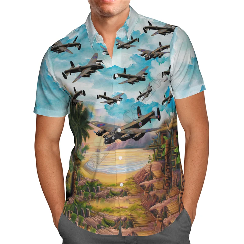 Hawaii Shirt Beach Summer Fghter Pattern 3D All Over Printed Men's Shirt Tee hip hop shirts
