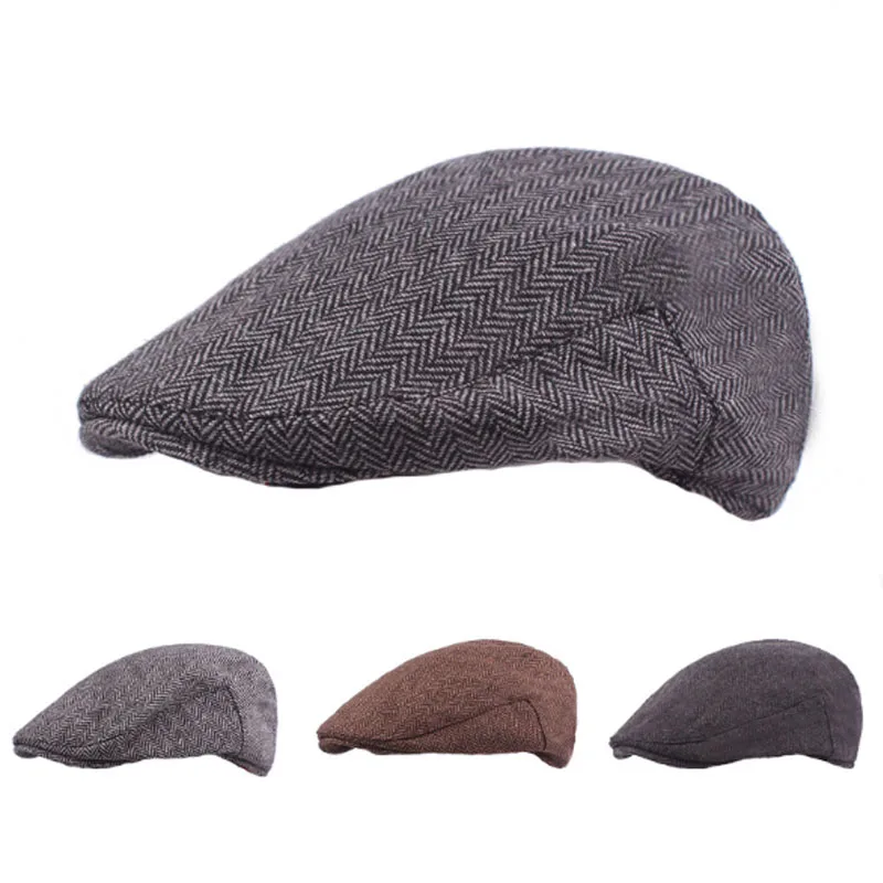 Мужские классические зимние теплые береты для вождения гольф кепка Повседневная