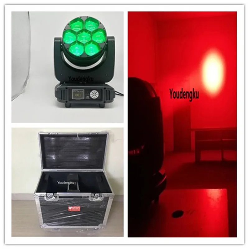 6pcs with case Point control LED Moving Head With Zoom 7 x 40w 4in1 rgbw zoom led moving head stage wash light
