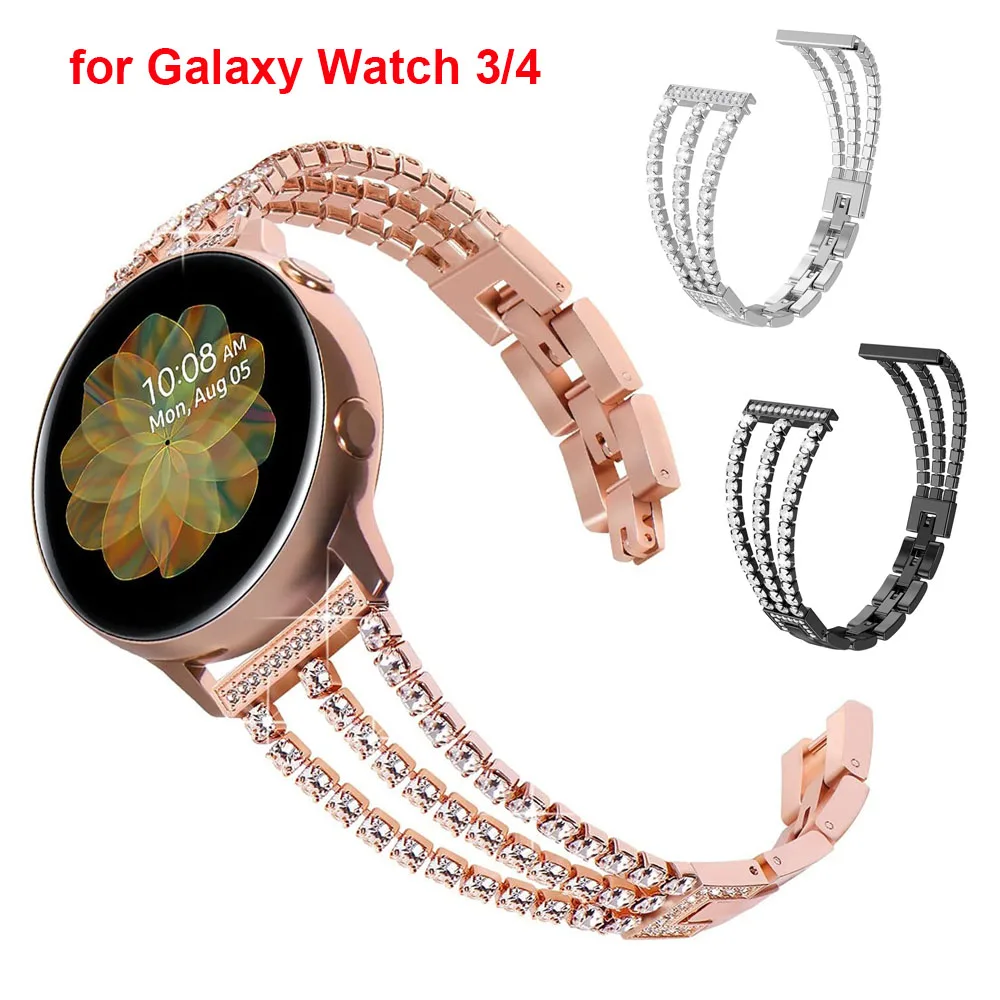 Pulseira de relógio de luxo para samsung galaxy watch 5 4 clássico 42mm 46mm/watch3 41mm 45mm/moto 360 smartwatch banda pulseira pulseira