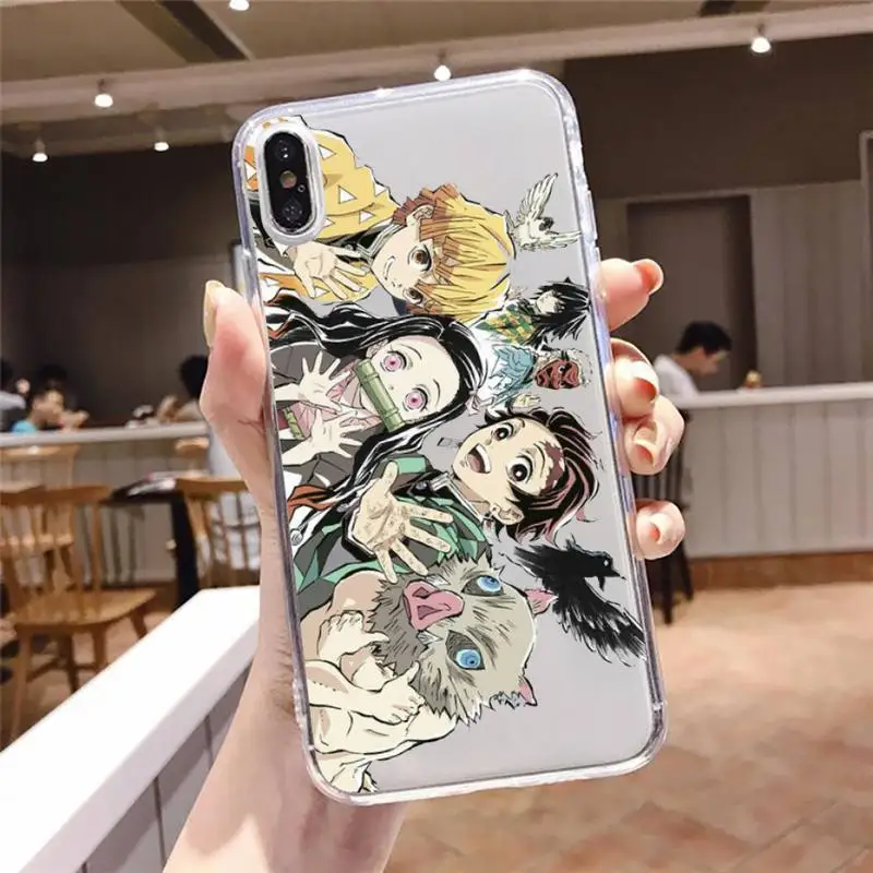 kamado nezuko kimetsu no yaiba demon slayer phone case transparent for iphone se 6 6s 7 8 11 12 13 plus mini x xs xr pro max free global shipping
