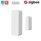 Датчик двери Tuya Zigbee, смарт-детекторы открытиязакрытия окон, умный дом, работа с Alexa, Google Home Gateway Hub