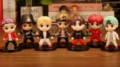 7 шт./компл. Bangtan мальчики группы Фигурки игрушки мультяшный персонаж плоские Cshion