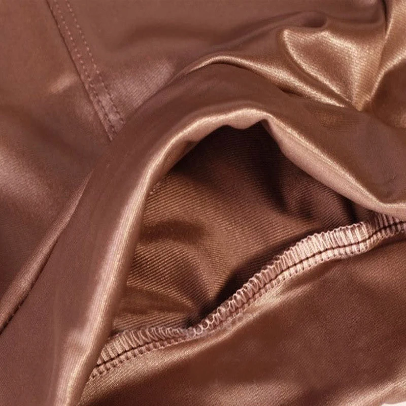

Imitation Leather Pants for Women 2019 Autumn Bottom Elastic Ankle-Length Trousers High Waist Thin Skinny Pants Patchwork Pants