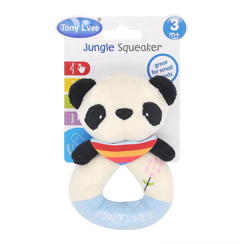 

0-12 Months Baby Rattle Ring Bell Baby Cartoon Animal Rattle Cute Plush Animal Hand Bells Infant Early Educational Doll Toys