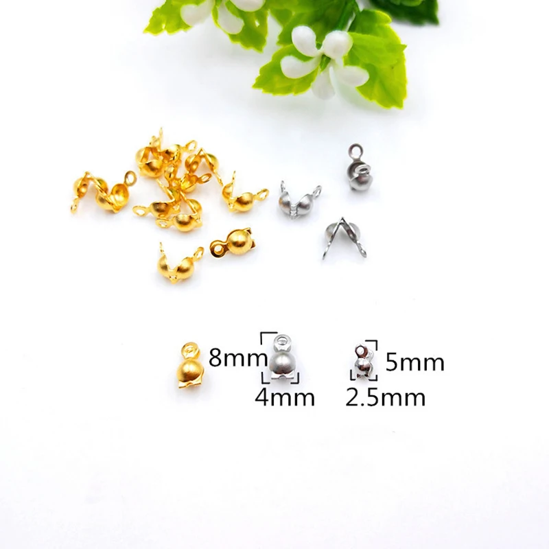 100 шт./лот бусины из нержавеющей стали золотого цвета коннектор для шаровой цепи 4