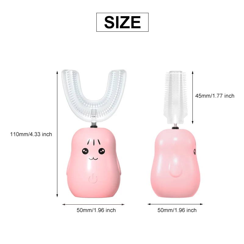 

360Automatic Ultrasonic Electric 5 Modes U-Shaped Toothbrush IPX5 Waterproof Tooth Brush USB Charging Gentle Enough to Use