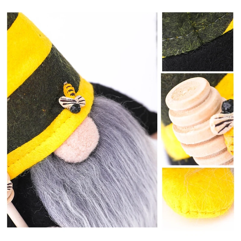 

Bumble Bee Gnome Long Hat Scandinavian Tomte Nisse Swedish Elf Farmhouse Decor 95AA