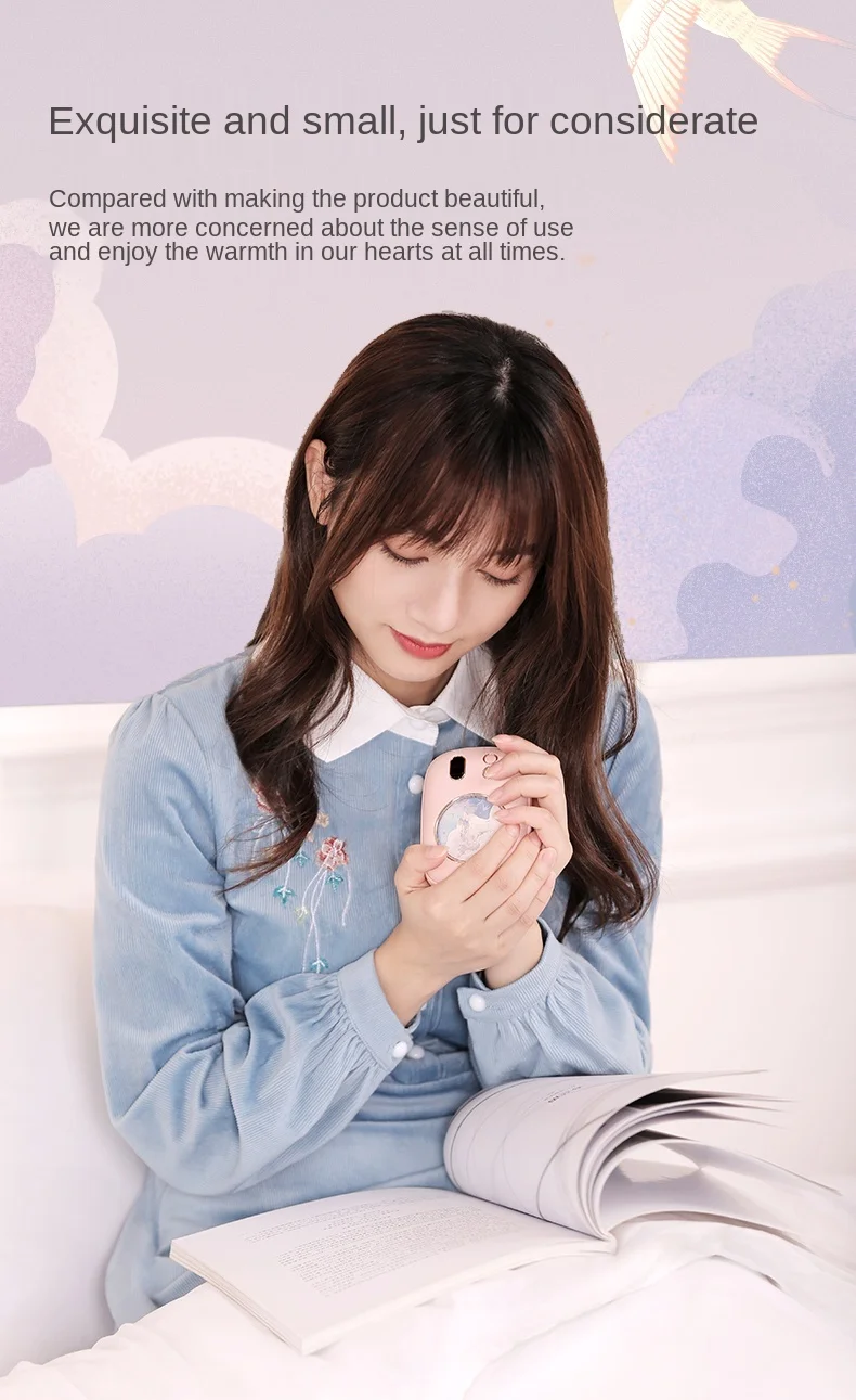 

Cy Illustration Hand Warmer Cloud Whale Falling Dual-Use Two-in-One Constant Temperature Self-Heating National Style Charging